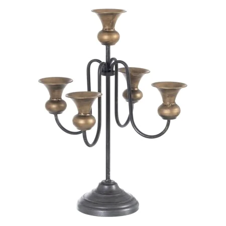 Candle Holder 27,5 x 27,5 x 44,5 cm Black Golden Metal by BigBuy Home, Candelabras and candle holders - Ref: S8801092, Price:...