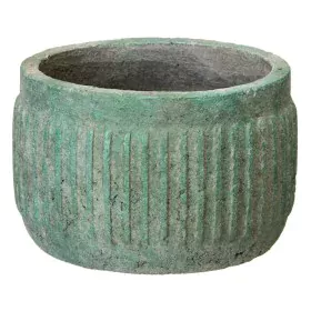 Planter 21,5 x 21,5 x 14,5 cm Turquoise Cement by BigBuy Garden, Cachepots - Ref: S8801172, Price: 13,90 €, Discount: %