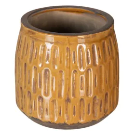 Planter 17,5 x 17,5 x 17 cm Ceramic Mustard by BigBuy Garden, Cachepots - Ref: S8801206, Price: 13,99 €, Discount: %