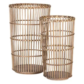 Set of Baskets 42 x 42 x 69 cm Natural Bamboo (2 Pieces) by BigBuy Home, Storage baskets - Ref: S8801207, Price: 99,47 €, Dis...