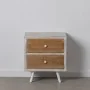 Nightstand COUNTRY Natural White Fir wood 50 x 35 x 55 cm MDF Wood by BigBuy Home, Bedside Tables - Ref: S8801243, Price: 136...