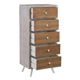 Caisson à Tiroirs COUNTRY 50 x 35 x 112 cm Naturel Blanc Bois d'épicéa Bois MDF de BigBuy Home, Commodes - Réf : S8801244, Pr...