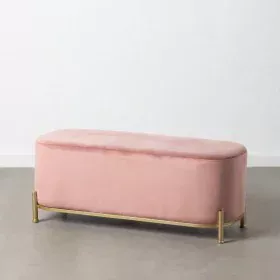 Bench 104,5 x 39 x 42 cm Synthetic Fabric Pink Metal by BigBuy Home, Chairs - Ref: S8801251, Price: 136,58 €, Discount: %