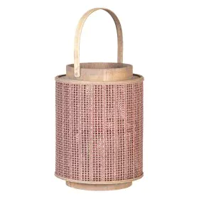 Lantern 26 x 26 x 34,5 cm Candleholder Brown Natural Fibre by BigBuy Home, Candelabras and candle holders - Ref: S8801270, Pr...