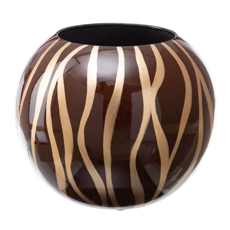 Vase 24,5 x 24,5 x 20 cm Zebra Ceramic Golden Brown by BigBuy Home, Vases - Ref: S8801272, Price: 33,52 €, Discount: %