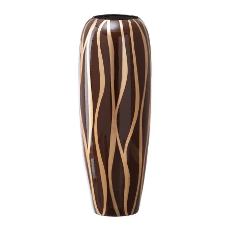 Vase Zebra Ceramic Golden Brown 18 x 18 x 48 cm by BigBuy Home, Vases - Ref: S8801275, Price: 37,16 €, Discount: %