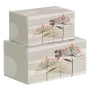 Decorative box PVC Canvas Paper DMF Flowers 30 x 18 x 15 cm (2 Pieces) by BigBuy Home, Boxes - Ref: S8801296, Price: 23,43 €,...