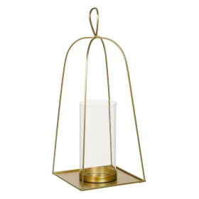 Castiçais Cristal Dourado Metal 23 x 23 x 56 cm de BigBuy Home, Candelabros e suportes para velas - Ref: S8801313, Preço: 34,...