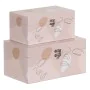 Caja Decorativa Rosa PVC Lona Papel DMF 30 x 18 x 15 cm (2 Piezas) de BigBuy Home, Cajas - Ref: S8801320, Precio: 22,49 €, De...