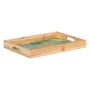 Tablett für Snacks 45 x 31 x 5 cm Bettlaken natürlich Holz Rattan 3 Stücke von BigBuy Home, Teller und Schüsseln - Ref: S8801...