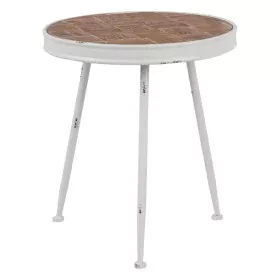 Mesa de apoio 50 x 50 x 56 cm Natural Metal Branco de BigBuy Home, Jogos de móveis - Ref: S8801358, Preço: 74,39 €, Desconto: %