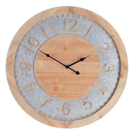 Horloge Murale Naturel Bois d'épicéa 60 x 4,5 x 60 cm de BigBuy Home, Pendules murales - Réf : S8801372, Prix : 67,77 €, Remi...