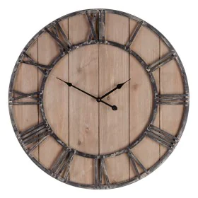 Horloge Murale Naturel Noir 60 x 4 x 60 cm DMF de BigBuy Home, Pendules murales - Réf : S8801373, Prix : 72,94 €, Remise : %