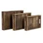 Vassoio per aperitivi 48 x 32 x 6 cm Naturale Legno di abete 3 Pezzi di BigBuy Home, Piatti e teglie - Rif: S8801387, Prezzo:...