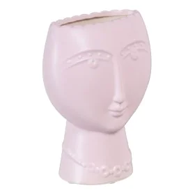 Planter 15 x 8,5 x 19 cm Face Ceramic Light mauve by BigBuy Garden, Cachepots - Ref: S8801397, Price: 14,81 €, Discount: %