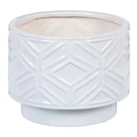 Vaso 21,5 x 21,5 x 16,5 cm Ceramica Bianco di BigBuy Garden, Cachepot - Rif: S8801407, Prezzo: 24,85 €, Sconto: %