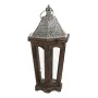 Farol 32 x 28 x 60 cm Portavelas Marrón Plata Madera de abeto (2 Unidades) de BigBuy Home, Candelabros y portavelas - Ref: S8...