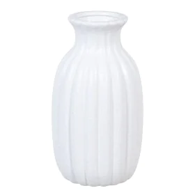 Vase 14,5 x 14,5 x 27,5 cm aus Keramik Weiß von BigBuy Home, Vasen - Ref: S8801436, Preis: 20,12 €, Rabatt: %