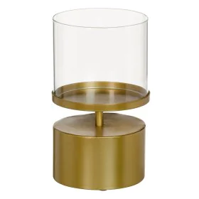 Bougeoir 15,5 x 15,5 x 25 cm Verre Doré Métal de BigBuy Home, Bougeoirs et chandeliers - Réf : S8801553, Prix : 26,37 €, Remi...