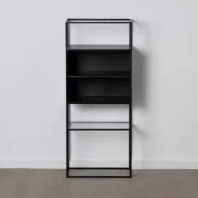 Shelves BRICK 55 x 30 x 132 cm Crystal Black Metal by BigBuy Home, Standing Shelf Units - Ref: S8801557, Price: 291,71 €, Dis...