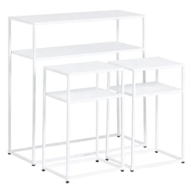 Hall SQUARE Metal White 80 x 30 x 80 cm (3 Pieces) by BigBuy Home, Tables - Ref: S8801605, Price: 213,06 €, Discount: %