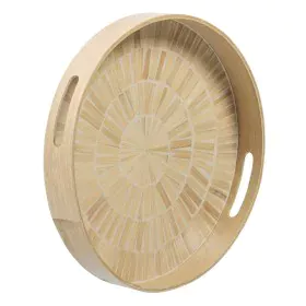 Snack tray Beige Bamboo 35 x 35 x 5 cm MDF Wood by BigBuy Home, Plates and dishes - Ref: S8801713, Price: 19,28 €, Discount: %