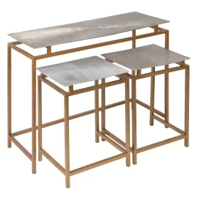 Meuble d'Entrée 109 x 38,1 x 78,7 cm Doré Métal Argent (3 Unités) de BigBuy Home, Tables - Réf : S8801741, Prix : 399,74 €, R...