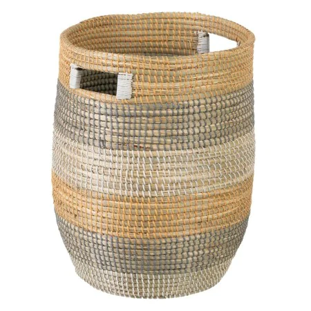 Juego de Cestos 38 x 38 x 50 cm Natural Gris Fibra natural (2 Piezas) de BigBuy Home, Cestos de almacenaje - Ref: S8801748, P...