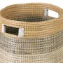 Juego de Cestos 38 x 38 x 50 cm Natural Gris Fibra natural (2 Piezas) de BigBuy Home, Cestos de almacenaje - Ref: S8801748, P...