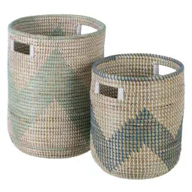 Set of Baskets 38 x 38 x 50 cm Natural Grey Natural Fibre (2 Pieces) by BigBuy Home, Storage baskets - Ref: S8801749, Price: ...