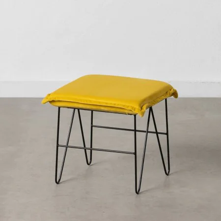 Puff Tejido Sintético Metal Amarillo 40 x 40 x 35 cm de BigBuy Home, Puffs - Ref: S8801818, Precio: 59,65 €, Descuento: %