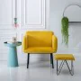 Pouffe Synthetic Fabric Metal Yellow 40 x 40 x 35 cm by BigBuy Home, Footstools - Ref: S8801818, Price: 59,17 €, Discount: %