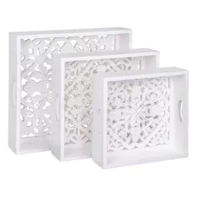 Bandeja de Aperitivos 39 x 39 x 9 cm Blanco 3 Piezas DMF de BigBuy Home, Platos y fuentes - Ref: S8801836, Precio: 55,12 €, D...