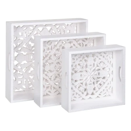 Plateau apéritif 39 x 39 x 9 cm Blanc 3 Pièces DMF de BigBuy Home, Plats et plateaux - Réf : S8801836, Prix : 55,12 €, Remise...