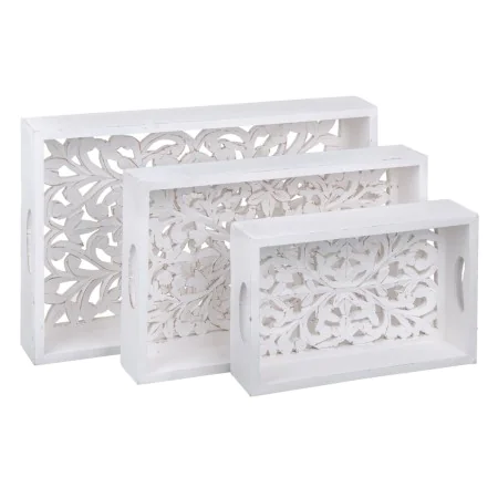 Snack tray White 3 Pieces DMF by BigBuy Home, Plates and dishes - Ref: S8801839, Price: 57,49 €, Discount: %