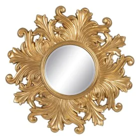 Wall mirror 114 x 4,5 x 114 cm Crystal Golden Wood by BigBuy Home, Wall-Mounted Mirrors - Ref: S8801984, Price: 218,59 €, Dis...