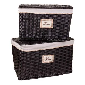 A set of two trunks Alexandra House Living Dark brown Willow wood 46 x 46 x 76 cm by Alexandra House Living, Storage boxes an...