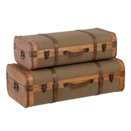 Set of Chests 80 x 41,5 x 25 cm Synthetic Fabric Wood (2 Pieces) by BigBuy Home, Storage boxes and chests - Ref: S8802090, Pr...