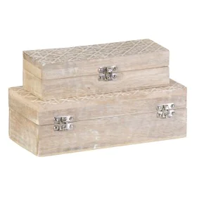 Caja Decorativa 26,6 x 11 x 8,5 cm Madera de mango (2 Unidades) de BigBuy Home, Cajas - Ref: S8802093, Precio: 34,28 €, Descu...