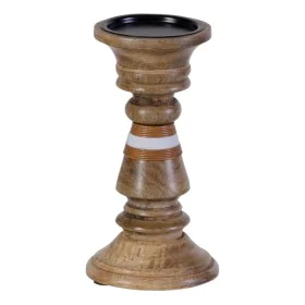 Candleholder Brown Mango wood 12 x 12 x 23 cm by BigBuy Home, Candelabras and candle holders - Ref: S8802135, Price: 18,14 €,...