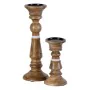 Candleholder Brown Mango wood 12 x 12 x 23 cm by BigBuy Home, Candelabras and candle holders - Ref: S8802135, Price: 17,41 €,...