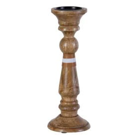 Bougeoir 14 x 14 x 38 cm Marron Bois de manguier de BigBuy Home, Bougeoirs et chandeliers - Réf : S8802136, Prix : 24,48 €, R...