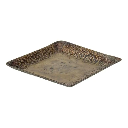 Snack tray 24,5 x 24,5 x 2 cm Aluminium Bronze by BigBuy Home, Plates and dishes - Ref: S8802178, Price: 18,22 €, Discount: %