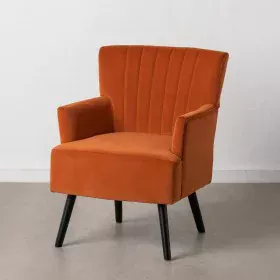 Sillón 63 x 50 x 83 cm Tejido Sintético Madera Naranja de BigBuy Home, Sillas - Ref: S8802224, Precio: 174,75 €, Descuento: %