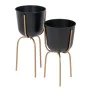 Conjunto de vasos 23 x 23 x 48 cm Preto Dourado Metal (2 Unidades) de BigBuy Garden, Vasos - Ref: S8802414, Preço: 55,96 €, D...