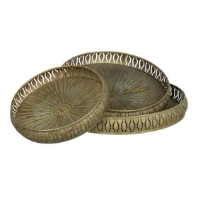 Snack tray 36,5 x 36,5 x 5 cm Golden Metal 3 Pieces by BigBuy Home, Plates and dishes - Ref: S8802419, Price: 57,49 €, Discou...