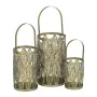 Farol Portavelas Dorado Metal 13 x 13 x 23 cm (3 Unidades) de BigBuy Home, Candelabros y portavelas - Ref: S8802421, Precio: ...