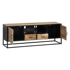 Meubles de télévision MARA Naturel Noir Bois Fer 150 x 40 x 55 cm de BigBuy Home, Tables et supports de télévision - Réf : S8...