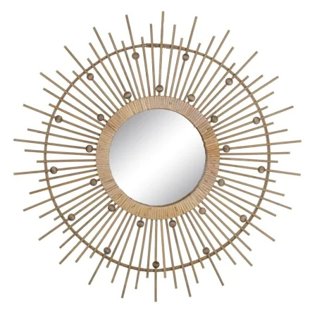 Wall mirror Natural Bamboo 70 x 3 x 70 cm by BigBuy Home, Wall-Mounted Mirrors - Ref: S8802433, Price: 123,41 €, Discount: %