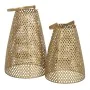 Lanterna Castiçais Dourado Metal 20 x 20 x 31 cm (2 Unidades) de BigBuy Home, Candelabros e suportes para velas - Ref: S88024...